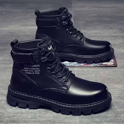 2024 Men's Motorcycle Platform Boots High Top Working Shoes