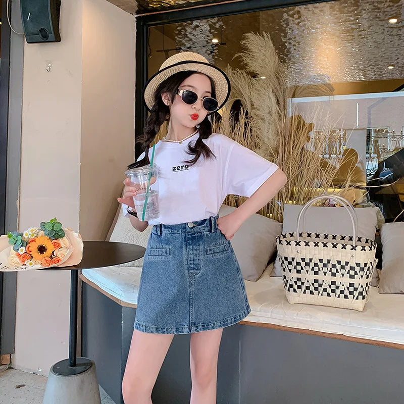 Girls Denim Shorts Summer Children's Pants Style Thin Skirt Korean Version