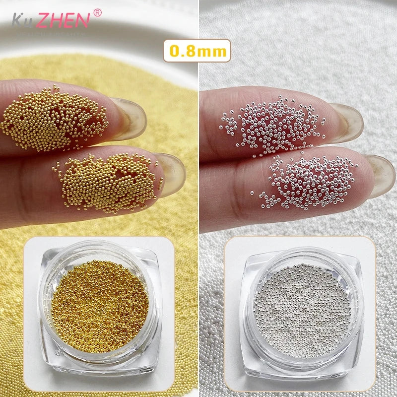 0.4mm-1.5mm Nail Art Beads Steel Ball Metal Micro Caviars Alloy