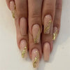 Colorful Glossy Acrylic Press On Nails Long Coffin Tips