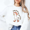 Silly Goose On The Loose Print Pullover Sweatshirt