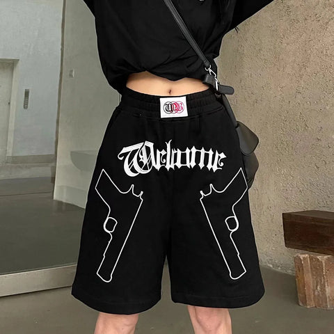 Emo Y2K Streetwear Shorts: Harajuku Casual Men Fashion