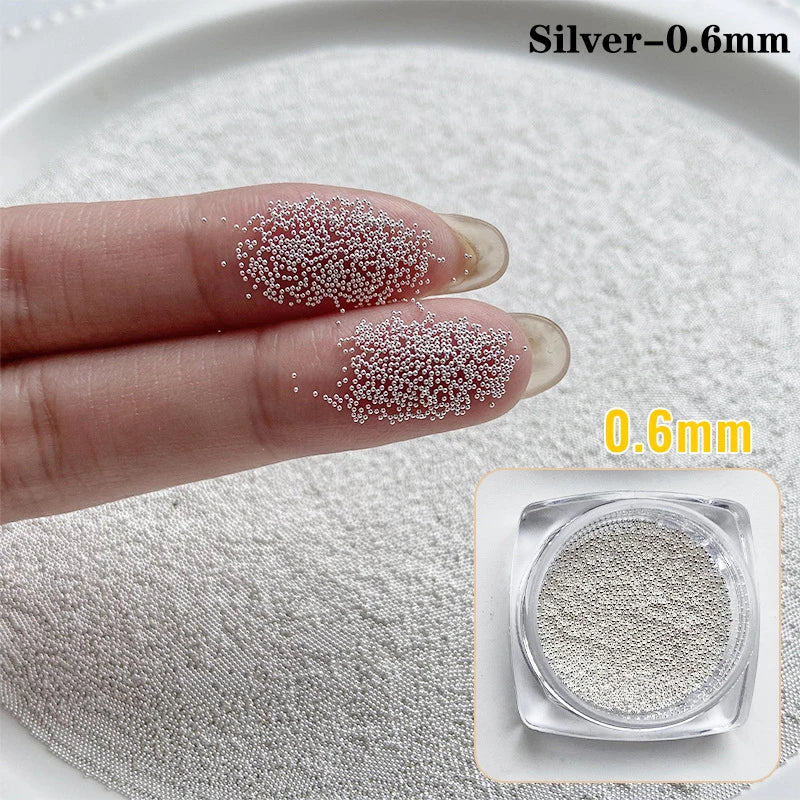 0.4mm-1.5mm Nail Art Beads Steel Ball Metal Micro Caviars Alloy