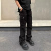 Style Street Vibe Washing Multi-Pocket Micro Flare Cargo Pants