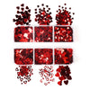 Red Valentines Day Nail Glitter Love Heart Sequins Powder For Art