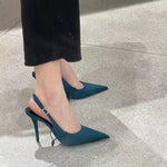 Pointed Fashion Sandals Sexy Thin Heels Slip-on Commuter Shoes Shallow