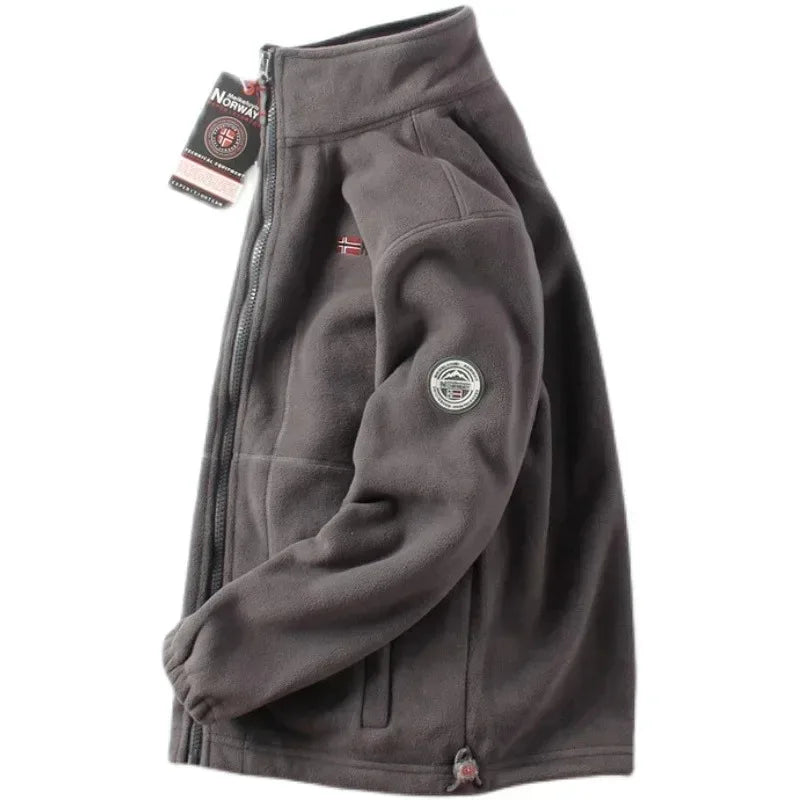 Gepolsterte, winddichte, große Fleecejacke für Herren, warm, modisch, lässig 