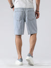 Men Summer Stretchy Denim Shorts Jeans For Men Streetwear Letter Ripped Knee