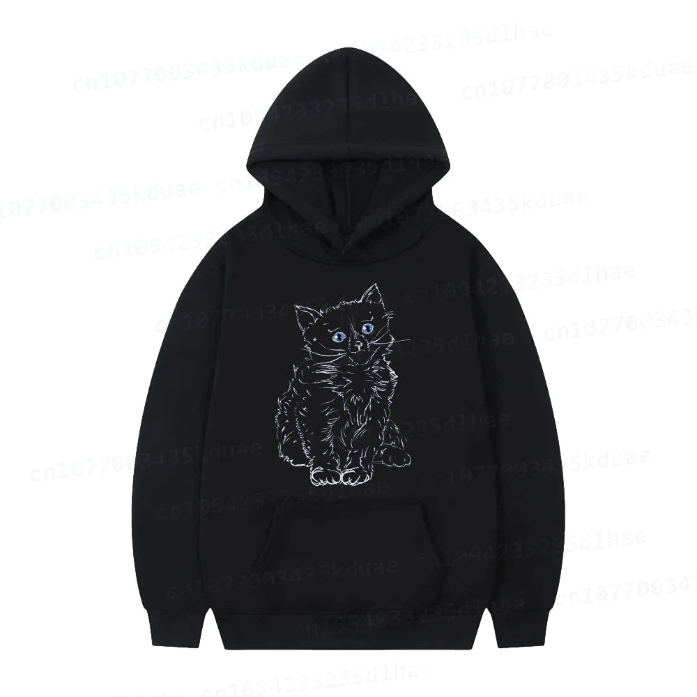 Noodle Cat Hoodie Black Cat Ramen Hoodie Ramen Cat Kawaii