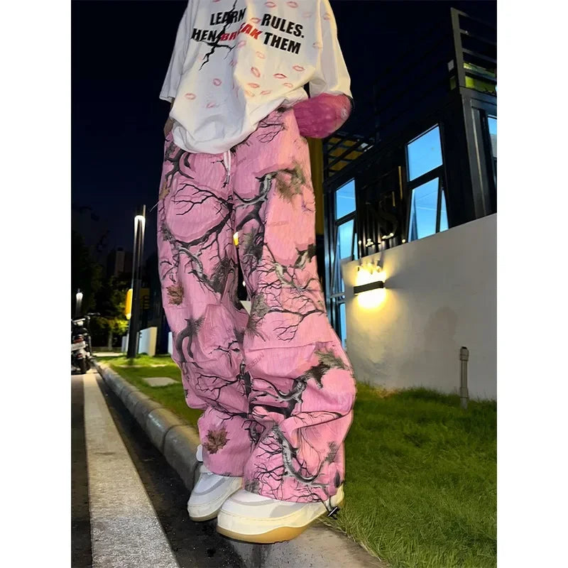 American Stylevintage Multi-layered Casual Pants Straight-leg Cargo Pants