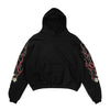 Hip hop retro flame print hoodie men y2k