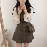 Cute Mini New Year Date Dresses Sleeveless Vest Women Korea Japanese