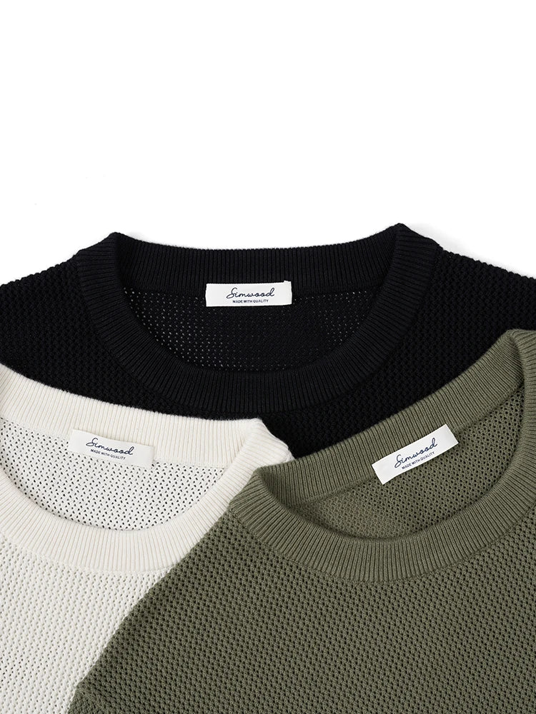 2024 Knitted Tops Men Breathable Chest Pockets T-shirts
