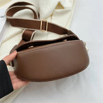 Leather Saddle Armpit Bags Shoulder Crossbody Bag Ladies Vintage