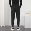 Korean Style Pleated Blazer Pants For MenElastic Waist Slim Fit
