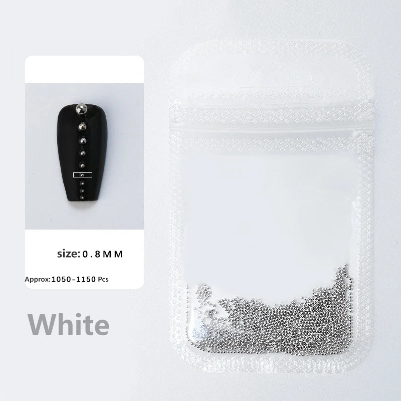 0.4mm-1.5mm Nail Art Beads Steel Ball Metal Micro Caviars Alloy