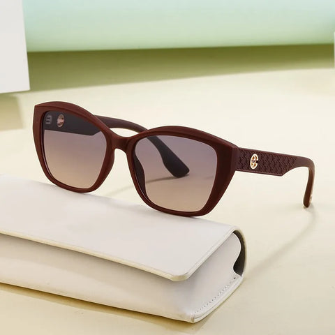 Fashion Square Sunglasses Glasses Cat Eye Frame Travel Trend Designer Eyewear Shades