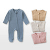 Cotton Infant Boys Girls Jumpsuit Zipper Footed Solid Long-Sleeve Pajamas Sleepsuits