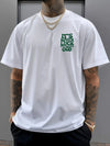 Men’s Retro Never Luck Printed Athletic T Shirt Summer