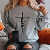 Faith Cross Hoodie Christian Women Crewneck Sweatshirt