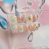 Chic Handmade Short Press On Nails with Daisy Design