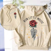 Skeleton hand and Rose Graphic Print Sweatshirt
