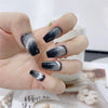 Gradient Black Cat Eye Press-On Nails Art