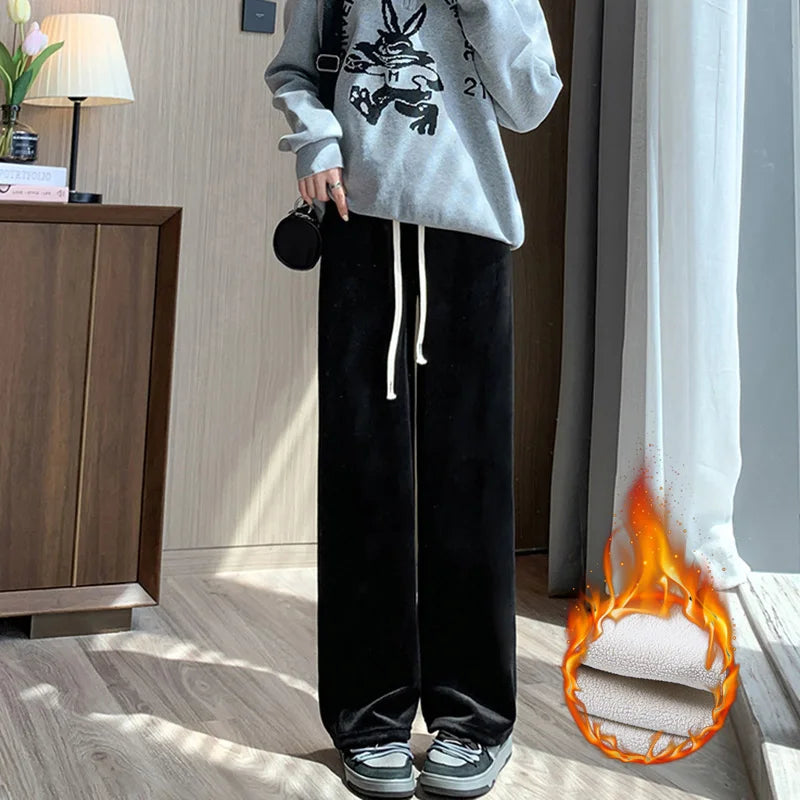 Elastic Waist Wide Leg Trousers