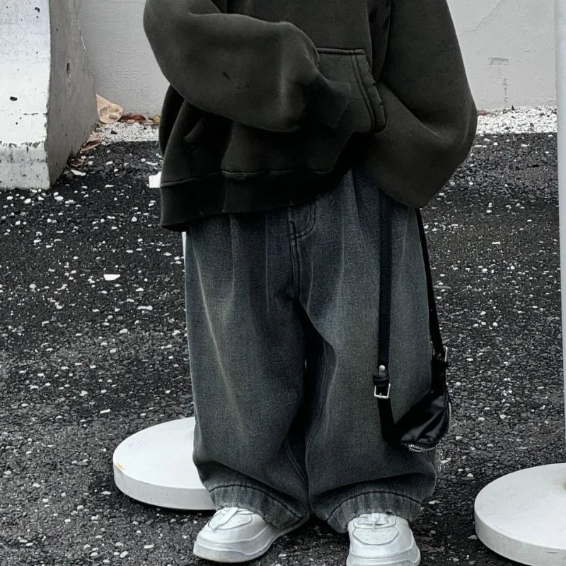 Winter Plush Kids Pants for Boys Lining Thicken Denim