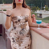Elegant Floral Print Backless Dress Summer