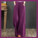 Linen cotton women's trousers straight wide leg pants oversize sweatpants streetwear