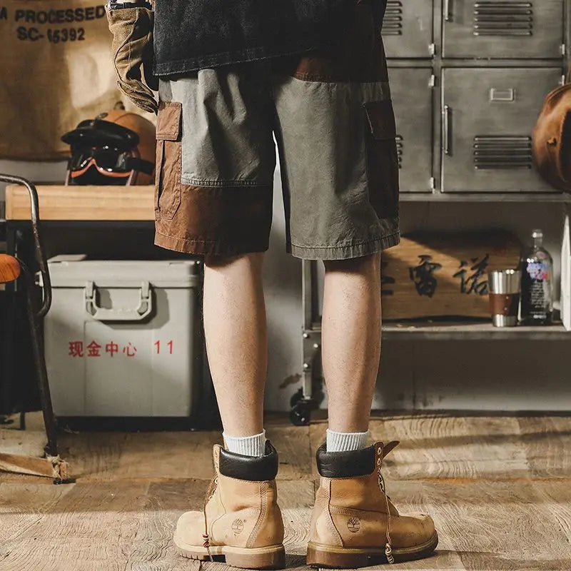 Vintage Summer Casual Shorts Men's Elastic Waist Drawstring