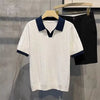 Men's High-end Feelknitpolo Shirt Trendy Brand Casual Short Sleeves Summer