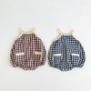 Summer baby Romper for Girls fashion Plaid Newborn Sleeveless Jumpsuit Baby