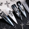Halloween 3D Nail Charms Silver Cross DIY Decor