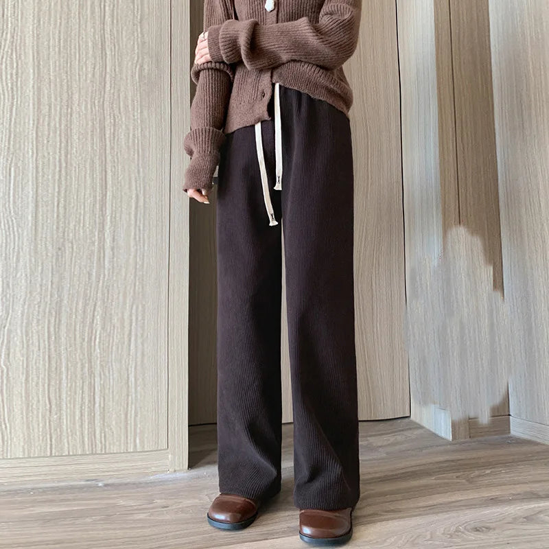 Elastic Waist Wide Leg Trousers