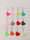 12pcs PVC Heart Keychain Cute Fashion women Key Chain Ring Bag Backpack