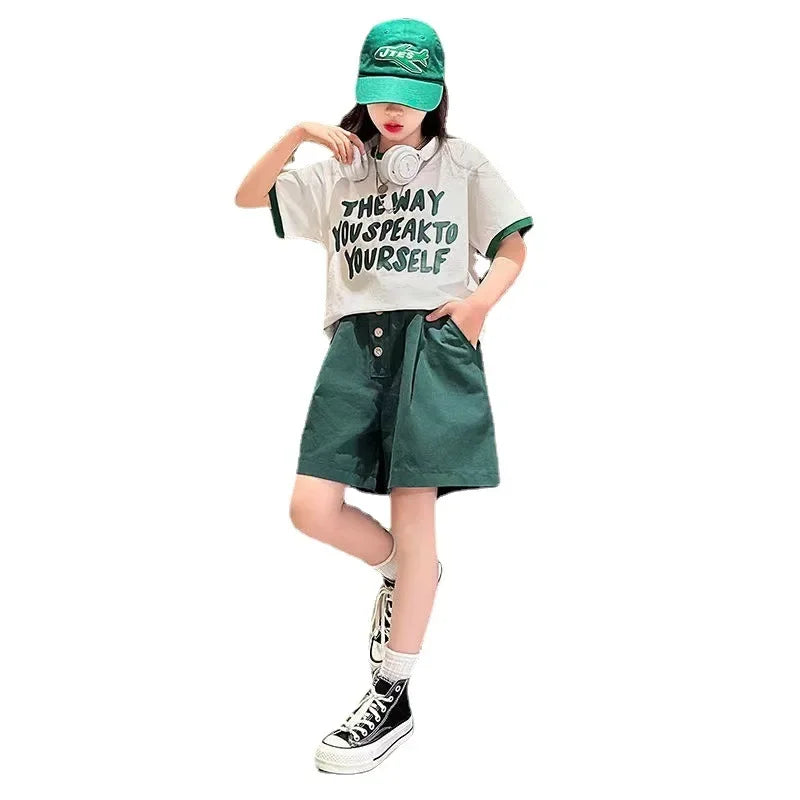 Kids' Summer Color Block Sports Suit
