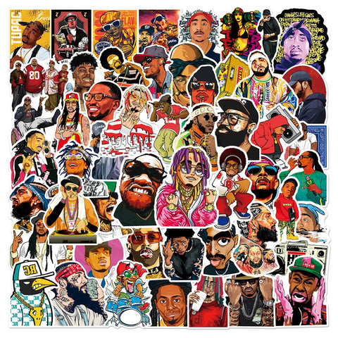 50pcs Hip Hop Rap Singer Rapper Stickers