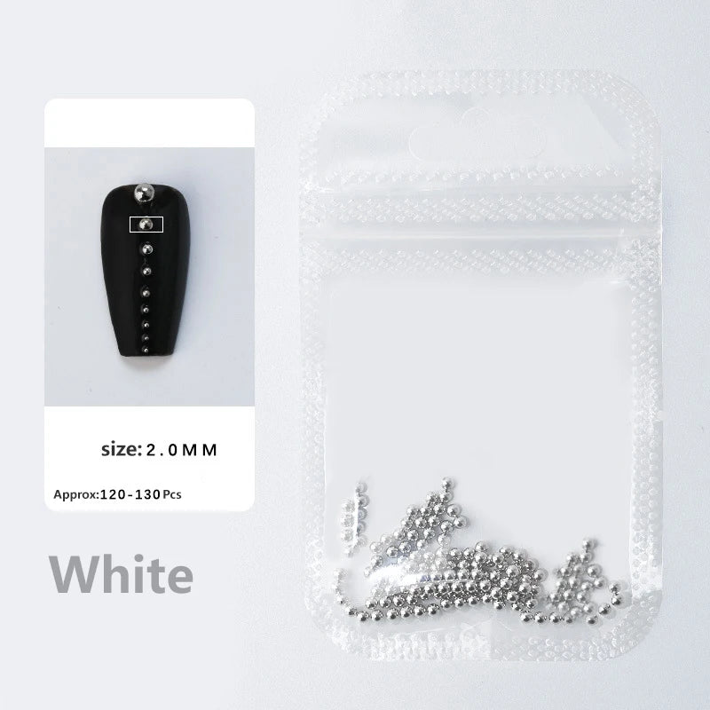 0.4mm-1.5mm Nail Art Beads Steel Ball Metal Micro Caviars Alloy
