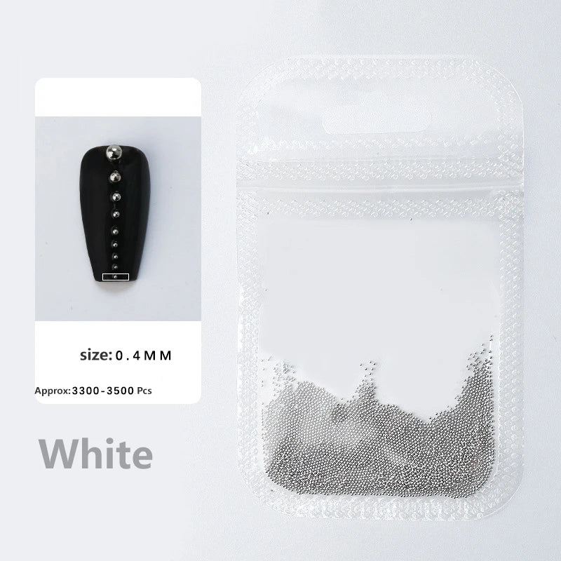 0.4mm-1.5mm Nail Art Beads Steel Ball Metal Micro Caviars Alloy