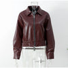 Women's PU Leather Crop Coat