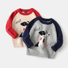 Korean Style Toddler Boy Sweater Cartoon Dog Pullover 2024