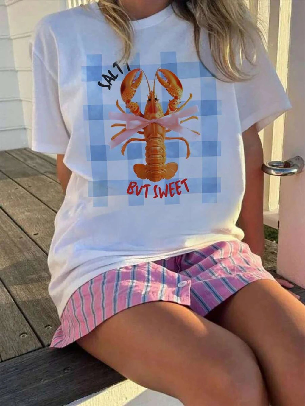 Lobster Bow Tie Tshirt Women Unisex Vintage Fun Graphic