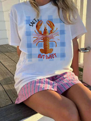 Lobster Bow Tie Tshirt Women Unisex Vintage Fun Graphic