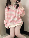 Sweet Japan Pink Striped Sweatshirt
