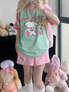 Y2k Harajuku Patchwork T Shirts Jaanese Fashion Kawaii Sweet Streetwear Summer 2024