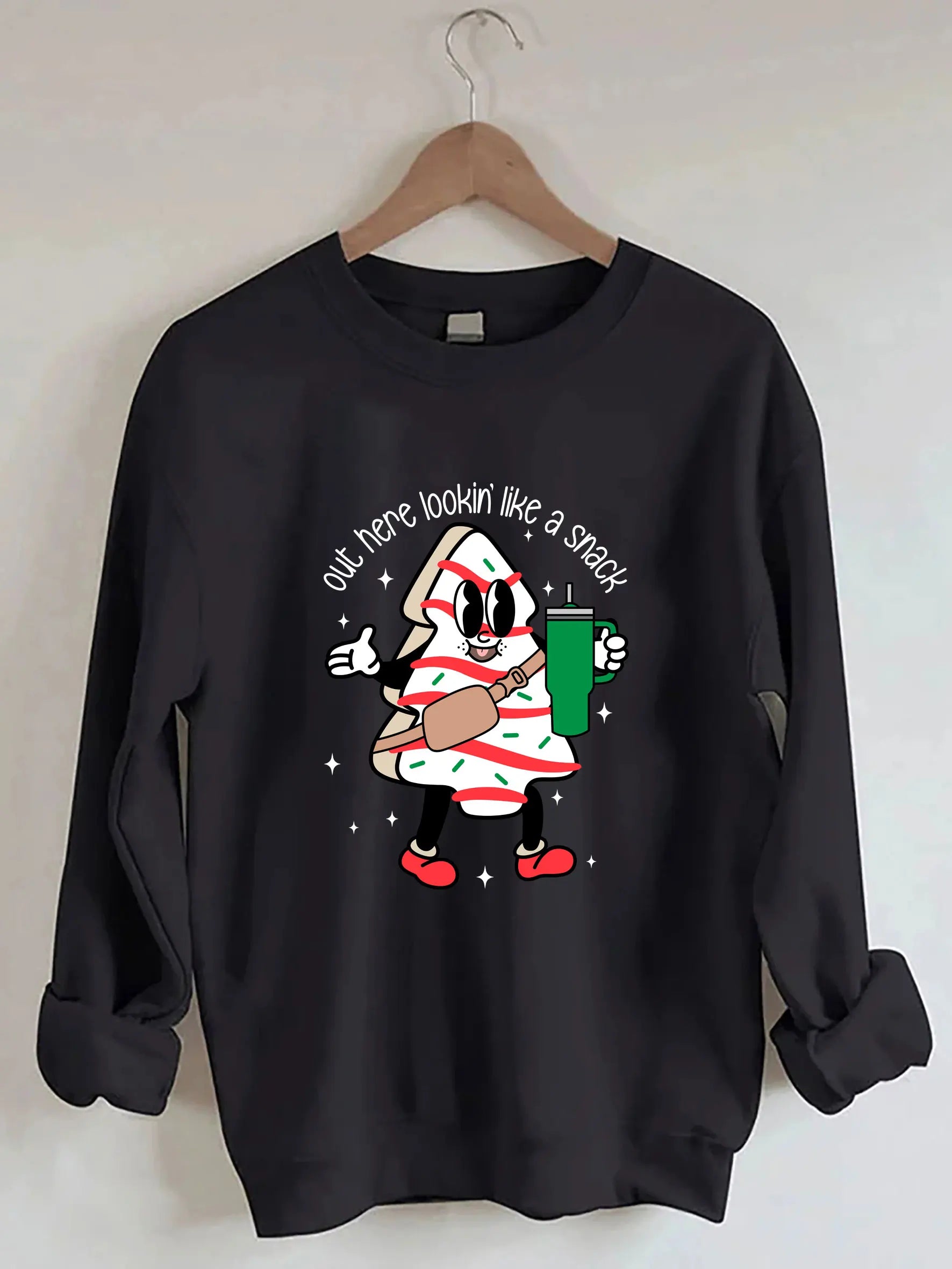 Out Here Lookin Like A Snack Christmas Retro Sweatshirt