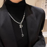 Latest Fashion Jewelry: Sense Micro Zircon D Design - Long Necklace for Winter