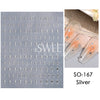 3d Bronzing Laser Cross Stars Y2k Nail Sticker Adhesive Manicure